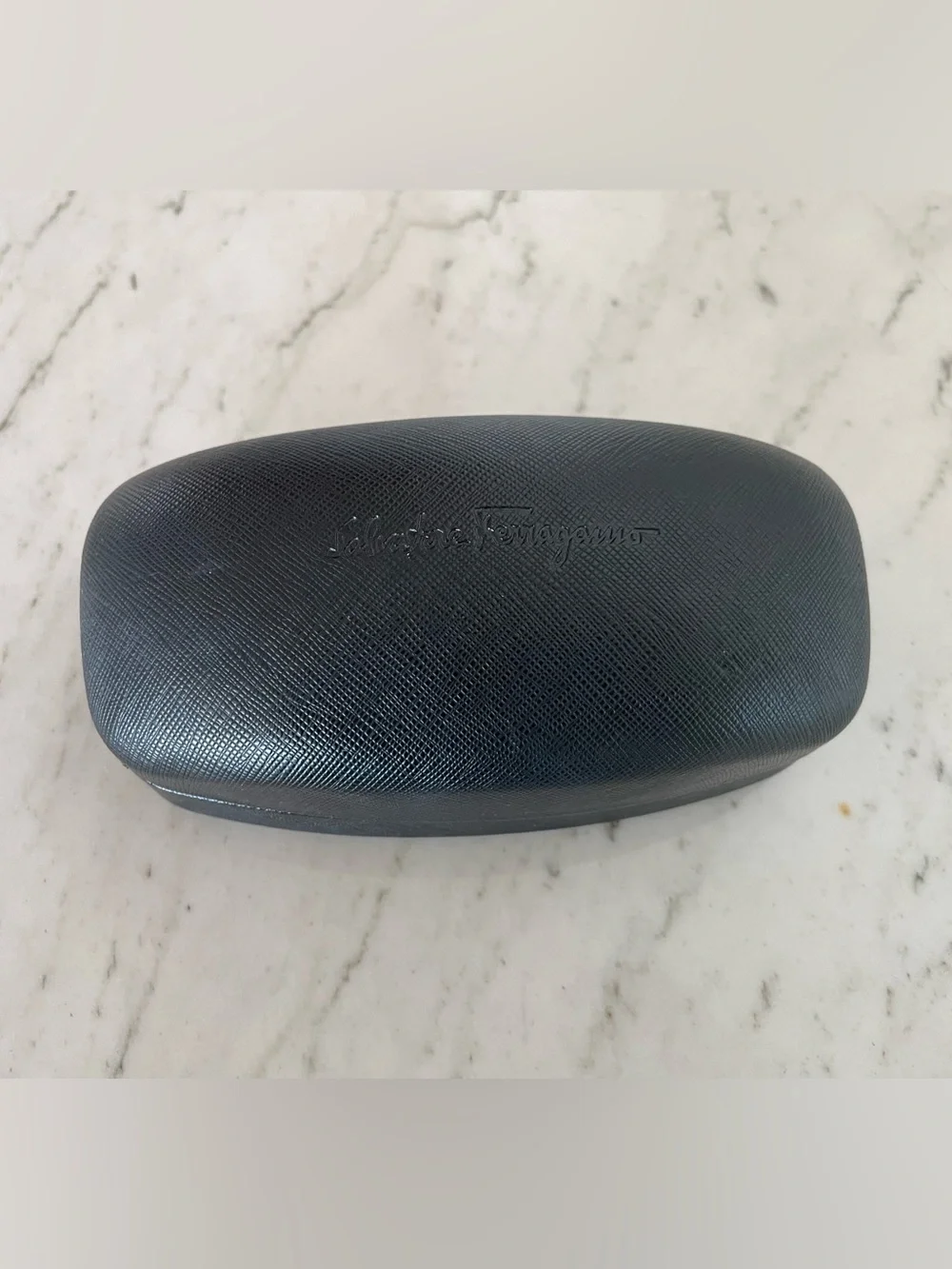 Authentic Salvatore Ferragamo Black Hard Sunglasses glasses Case Italy VGUC